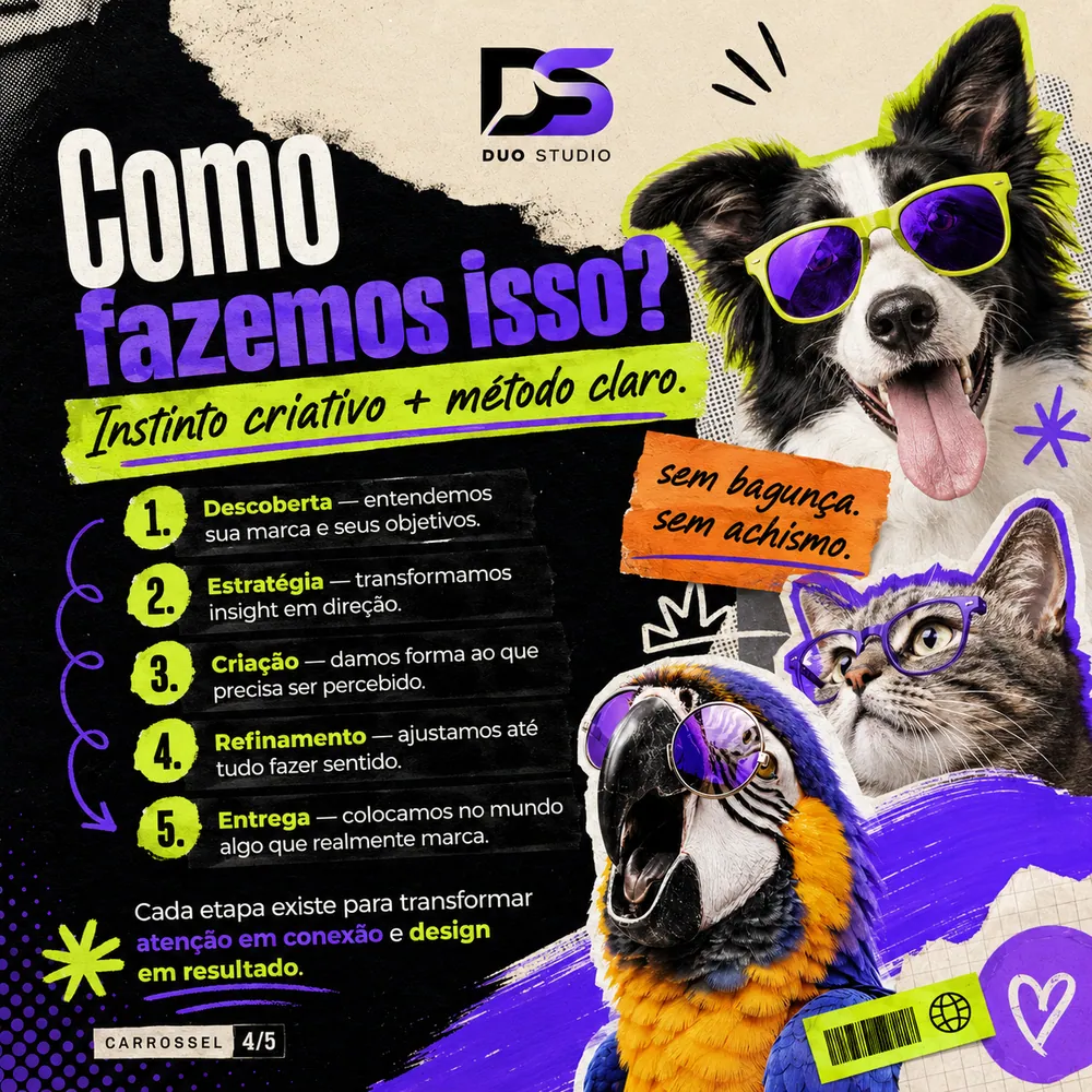 Arte da Duo Studio — Como fazemos isso? Instinto criativo + método claro.