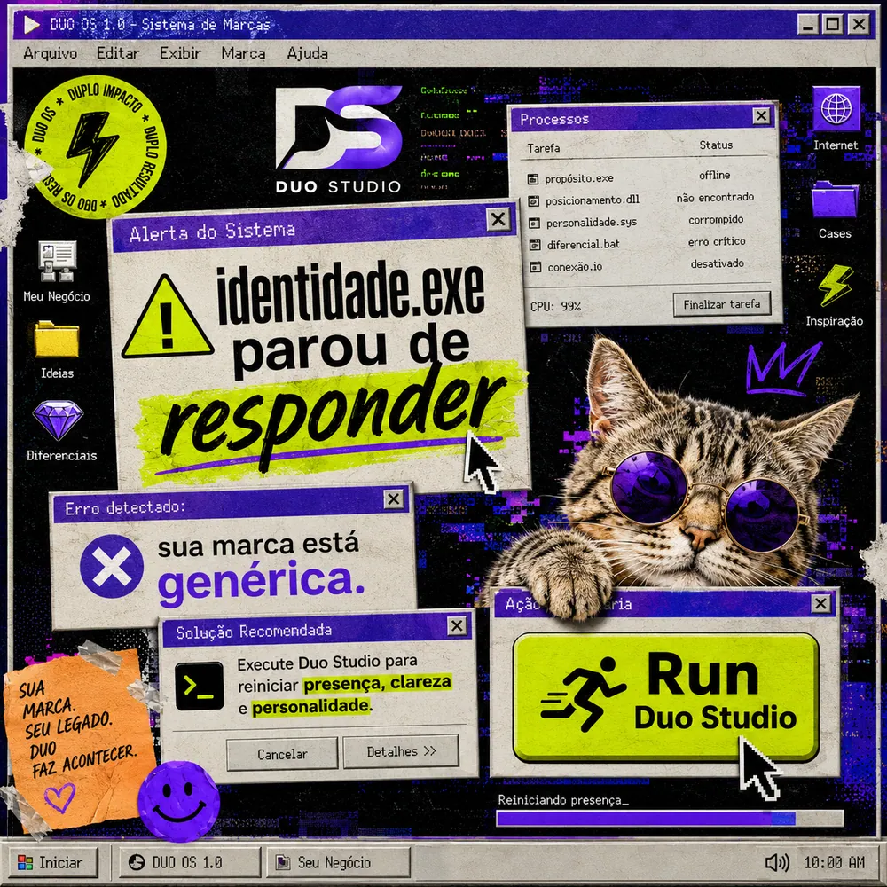 Arte da Duo Studio — identidade.exe parou de responder.