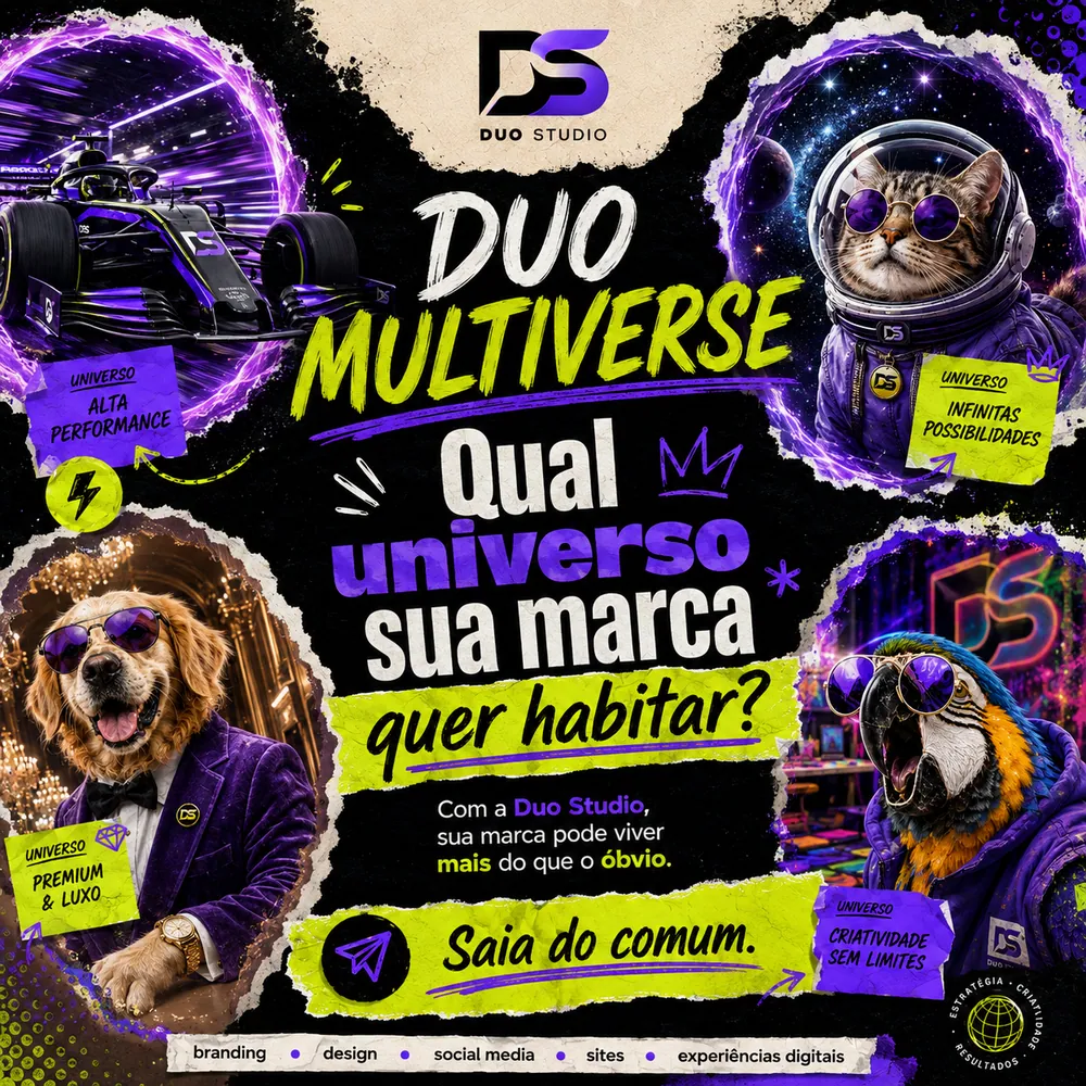 Arte da Duo Studio — Duo Multiverse: qual universo sua marca quer habitar?