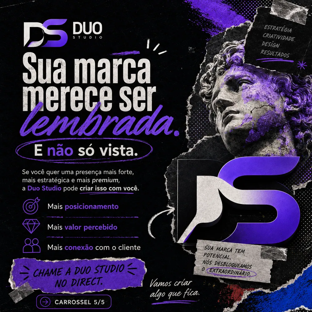 Arte da Duo Studio — Sua marca merece ser lembrada. E não só vista.